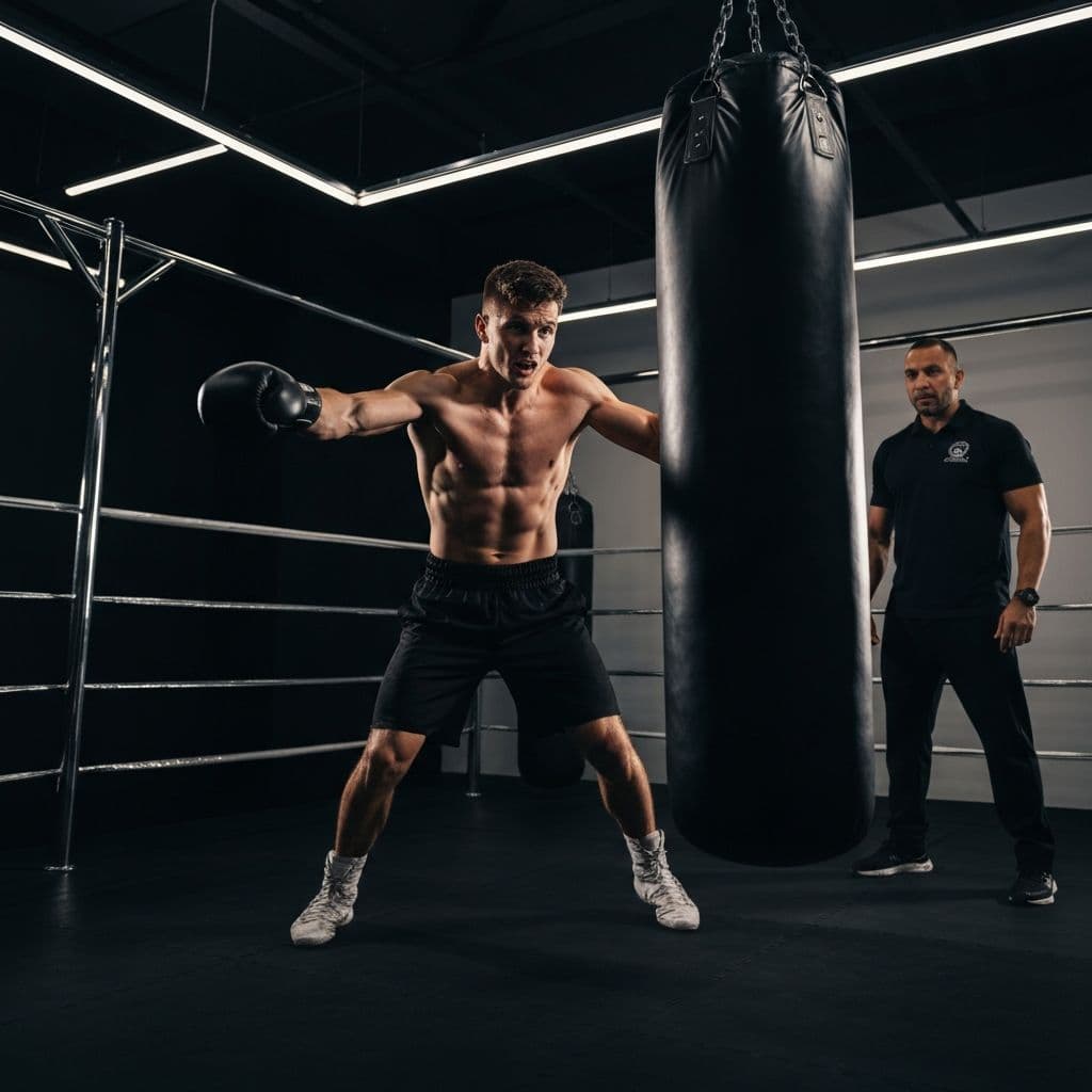 Professional boxing training session